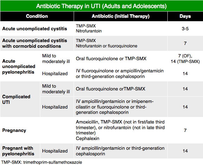 Antibiotic therapy in UTI